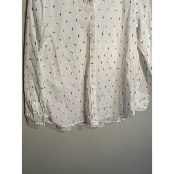 Garnet Hill Classi Floral Print Pima Cotton Button Down Long Sleeve Top Size 12 - Picture 4 of 11